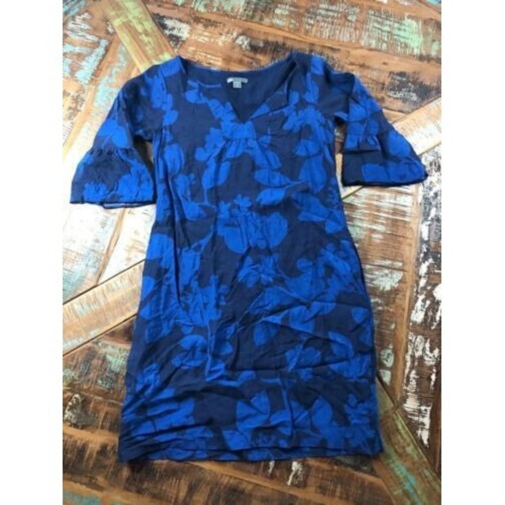 Womens Gap Blue Floral V Neck Dress Size‎ 0